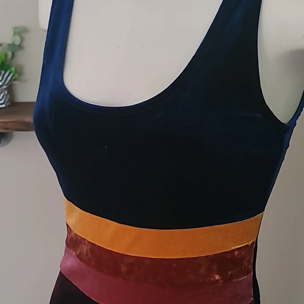 F21 Velvet Multicolored Bodysuit - Picture 5 of 8